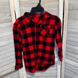 Wonder Nation Red and Black Checkered Kids Shirt
